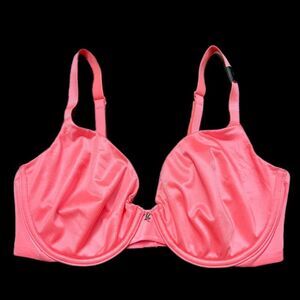 Victoria’s Secret Supersoft Satiny Fabulous unlined semi demi bra Coral 34D